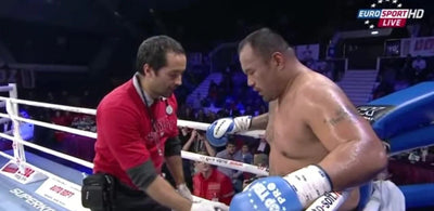 Dr. Amarfei ringside at a professional boxing event